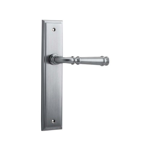 Iver Verona Door Lever on Stepped Backplate Passage Brushed Chrome 12242 - Customise to your need