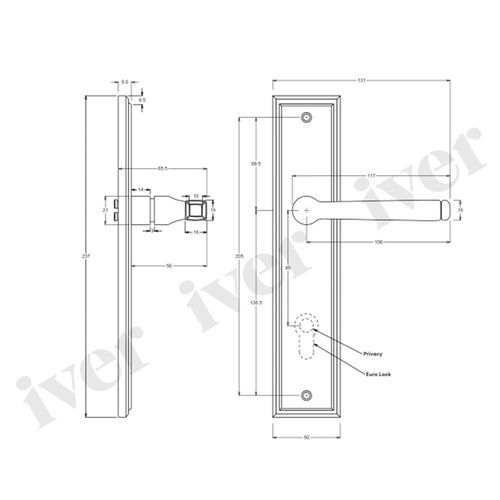 Iver Annecy Door Lever on Stepped Backplate Latch Brushed Chrome 12244 - Customise to your need