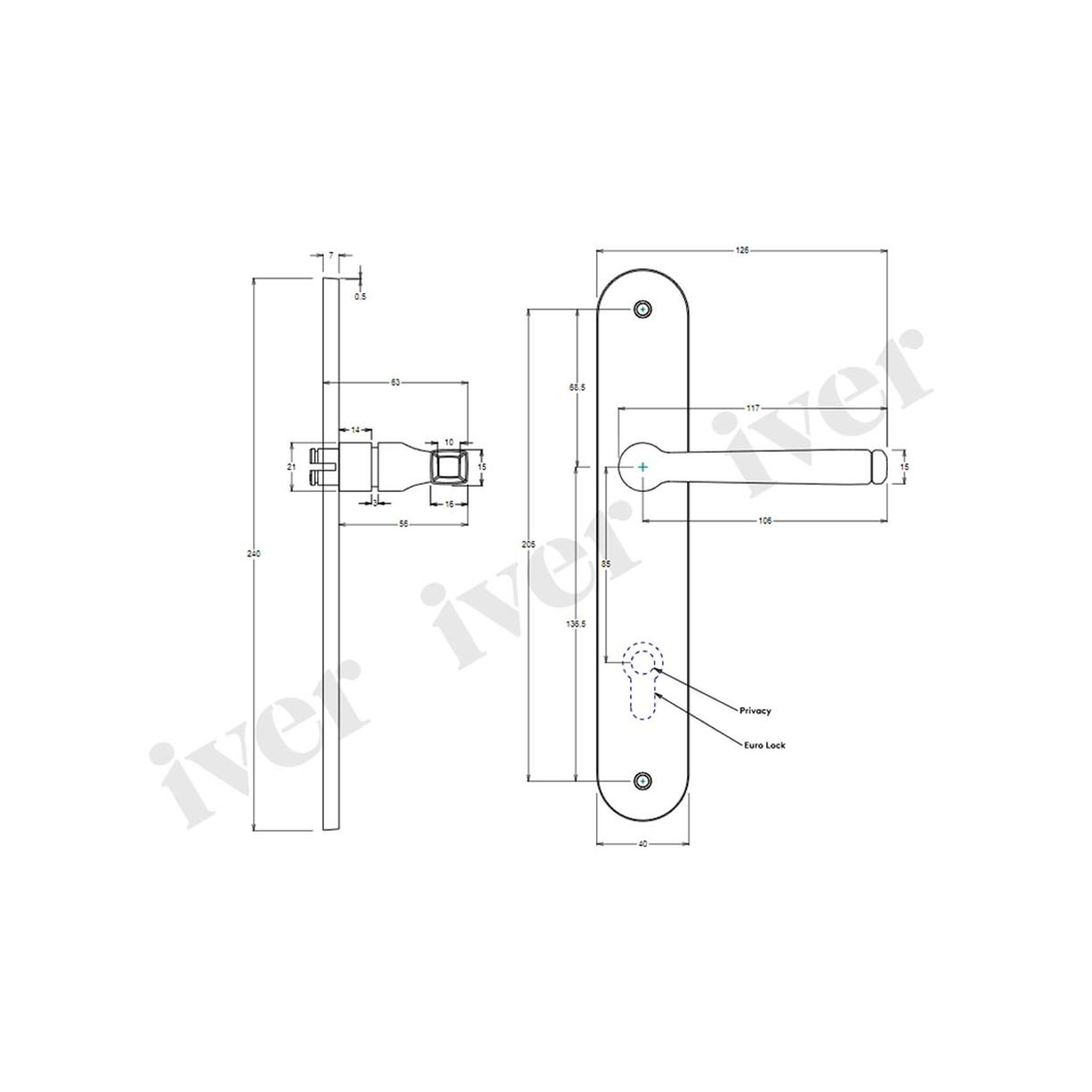 Iver Annecy Door Lever on Oval Backplate Euro Satin Nickel 14732E85 - Customise to your needs