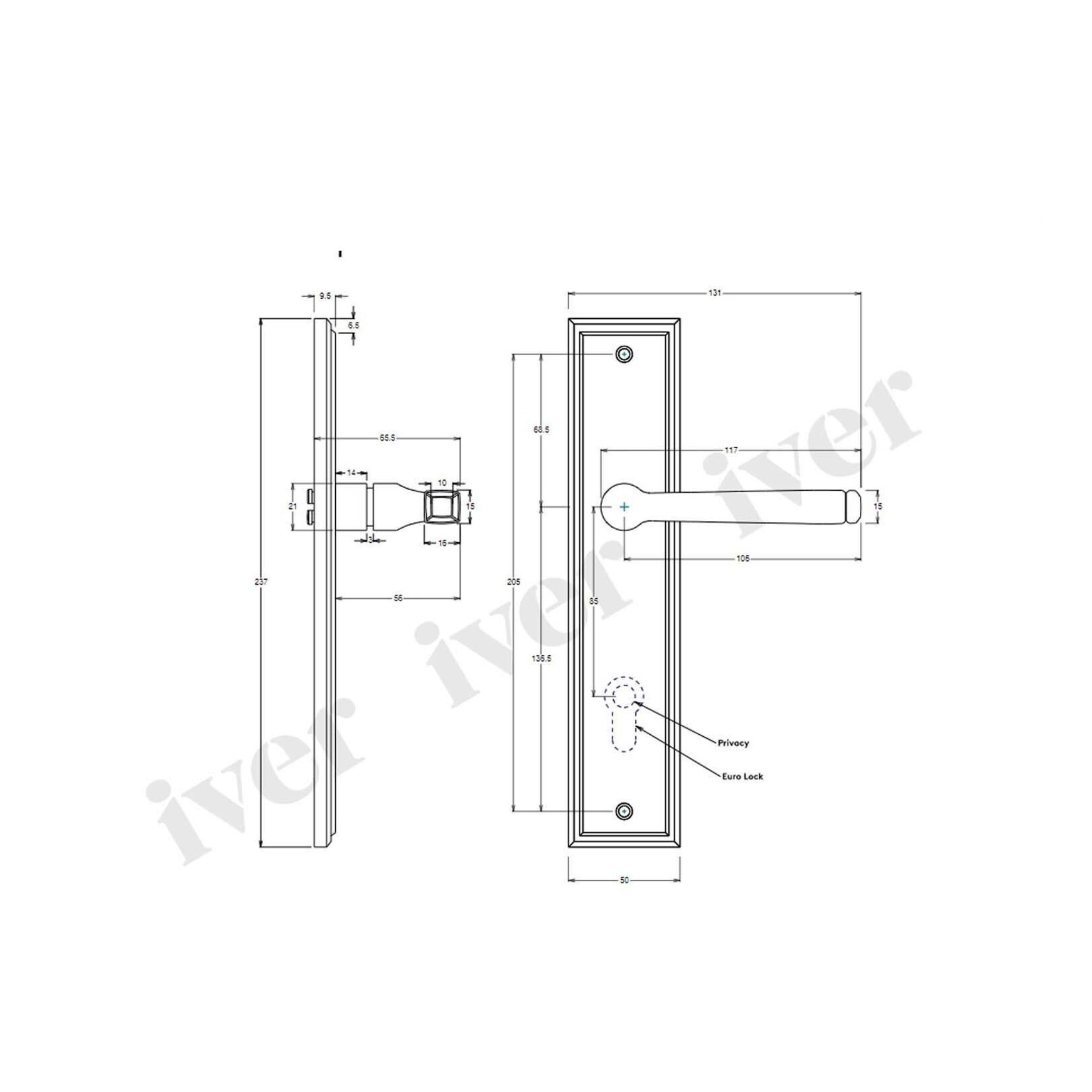 Iver Annecy Door Lever on Stepped Backplate Euro Brushed Brass 15244E85 - Customise to your need