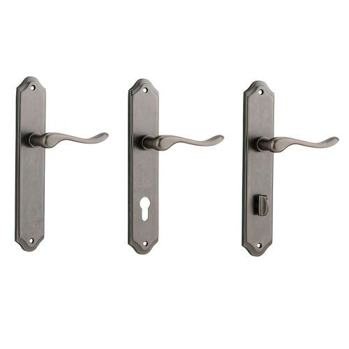 Iver Stirling Lever on Shouldered Backplate Distressed Nickel