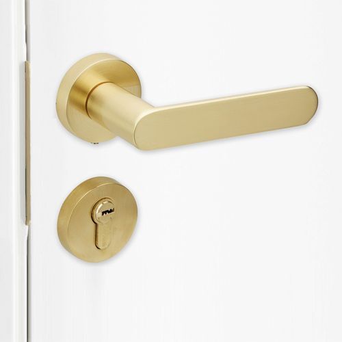 Brushed Brass Door Handle ENTRANCE I Mucheln BERKLEY Series