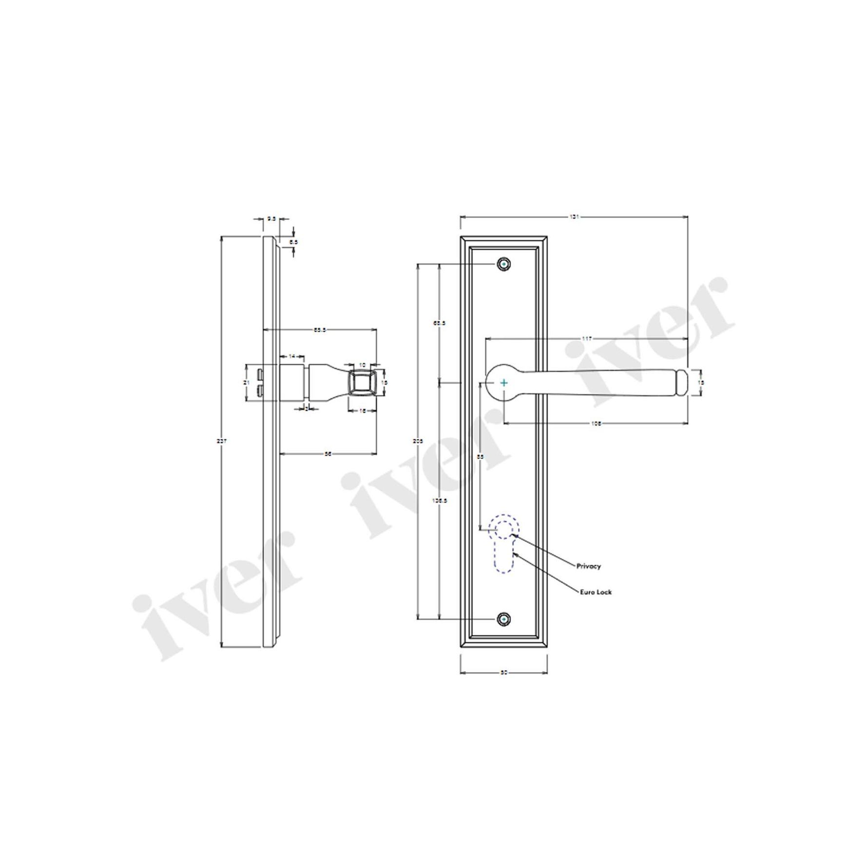 Iver Annecy Door Lever on Stepped Backplate Satin Nickel - Customise to your needs