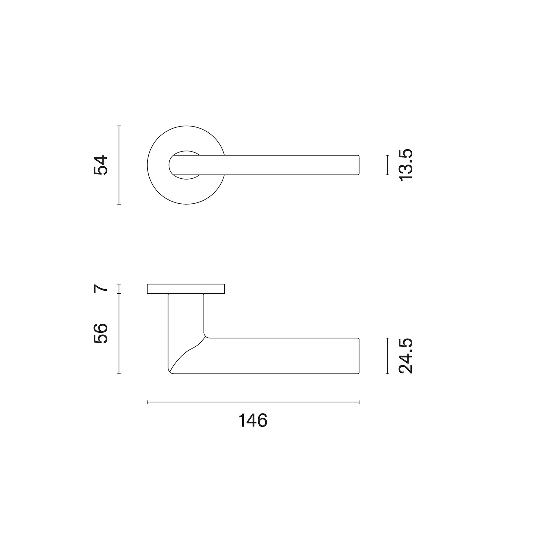AT APRILE KALMIA Lever on Round Rose R SLIM 7MM