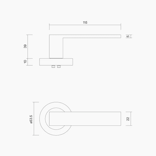 B0132MBLK - Round Rose Leverset #32