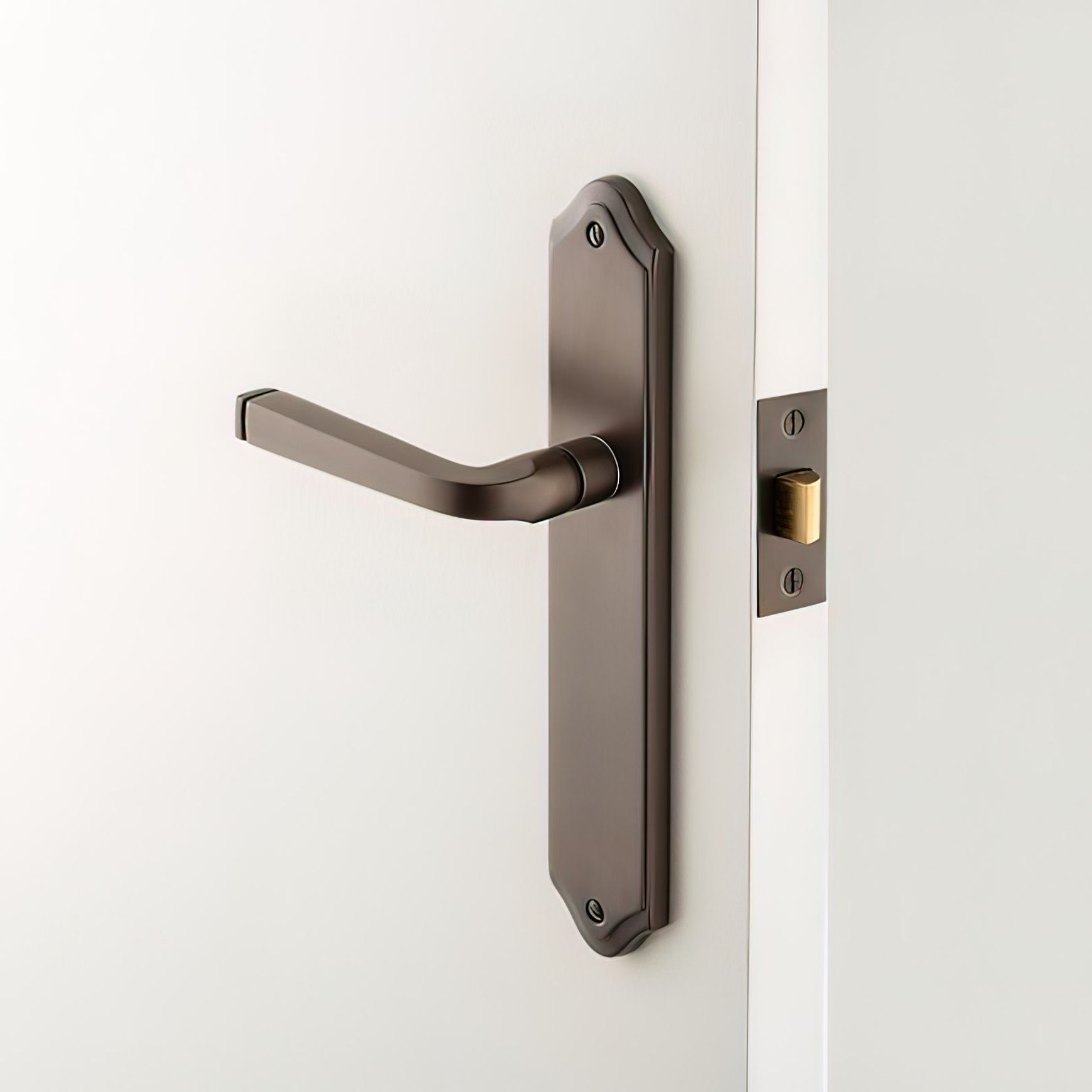 Iver Annecy Door Lever on Shouldered Backplate Satin Nickel - Customise to your needs