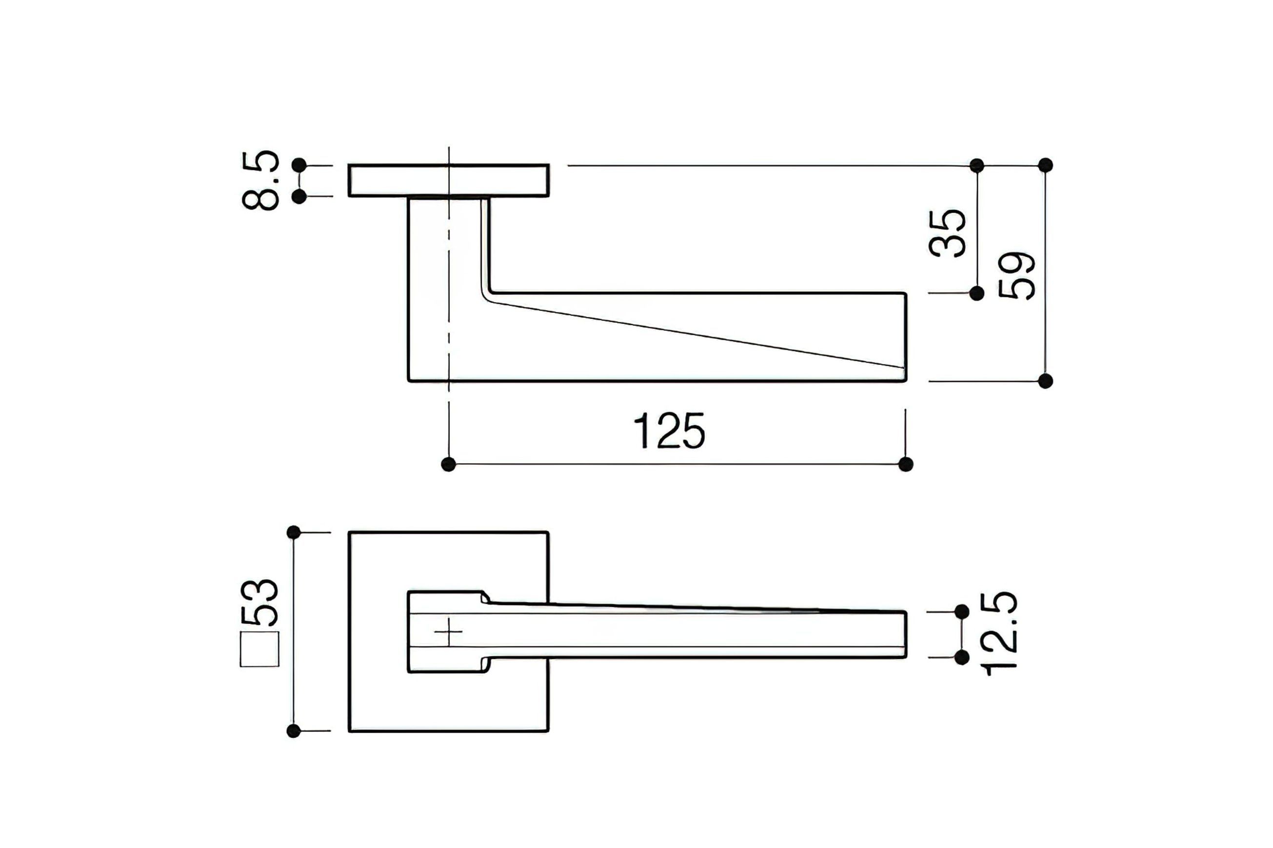 Kawajun Modern Square Lined Door Leverset T3T