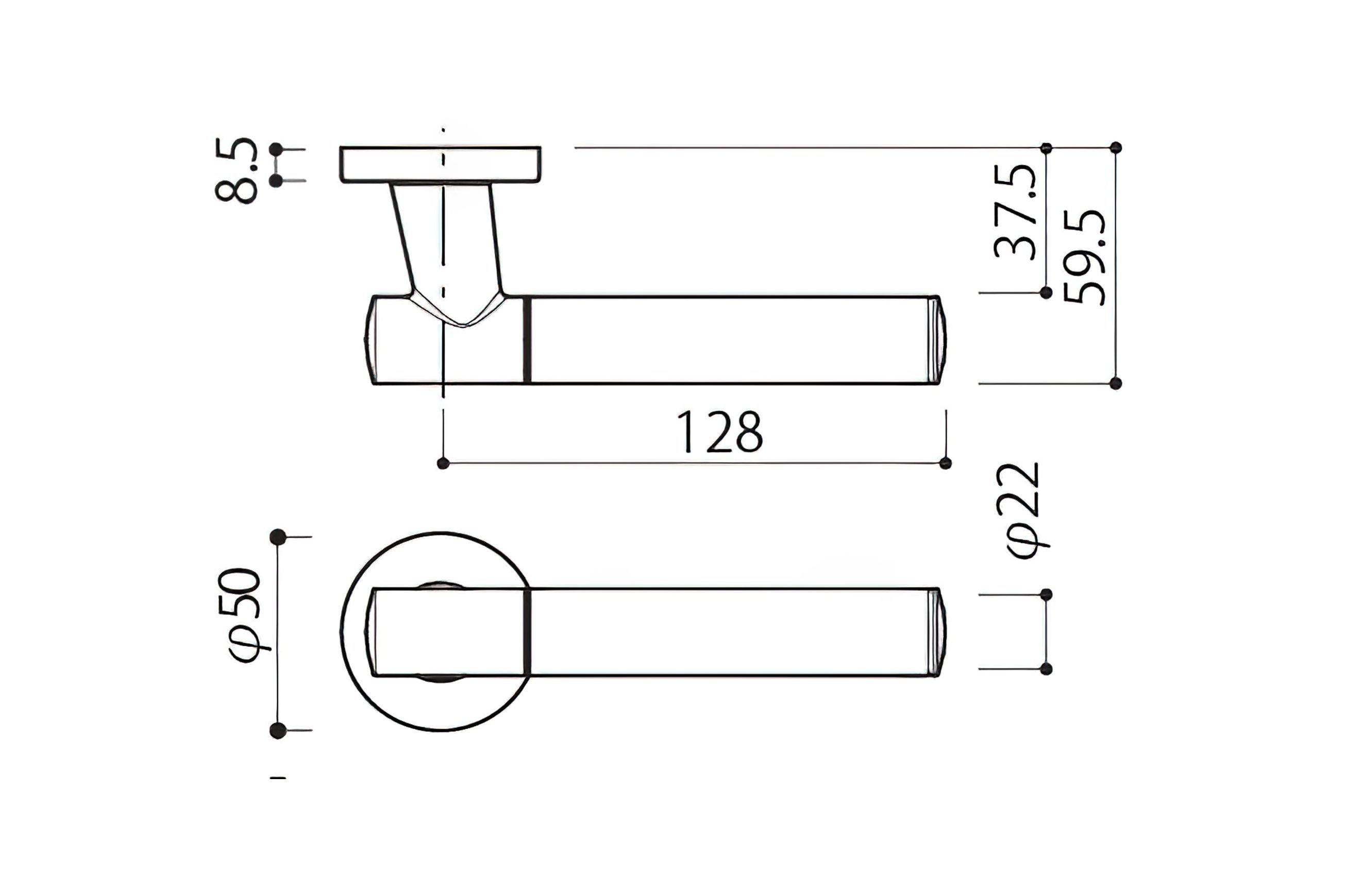 Kawajun Solid Brass and Leather Door Leverset TCC