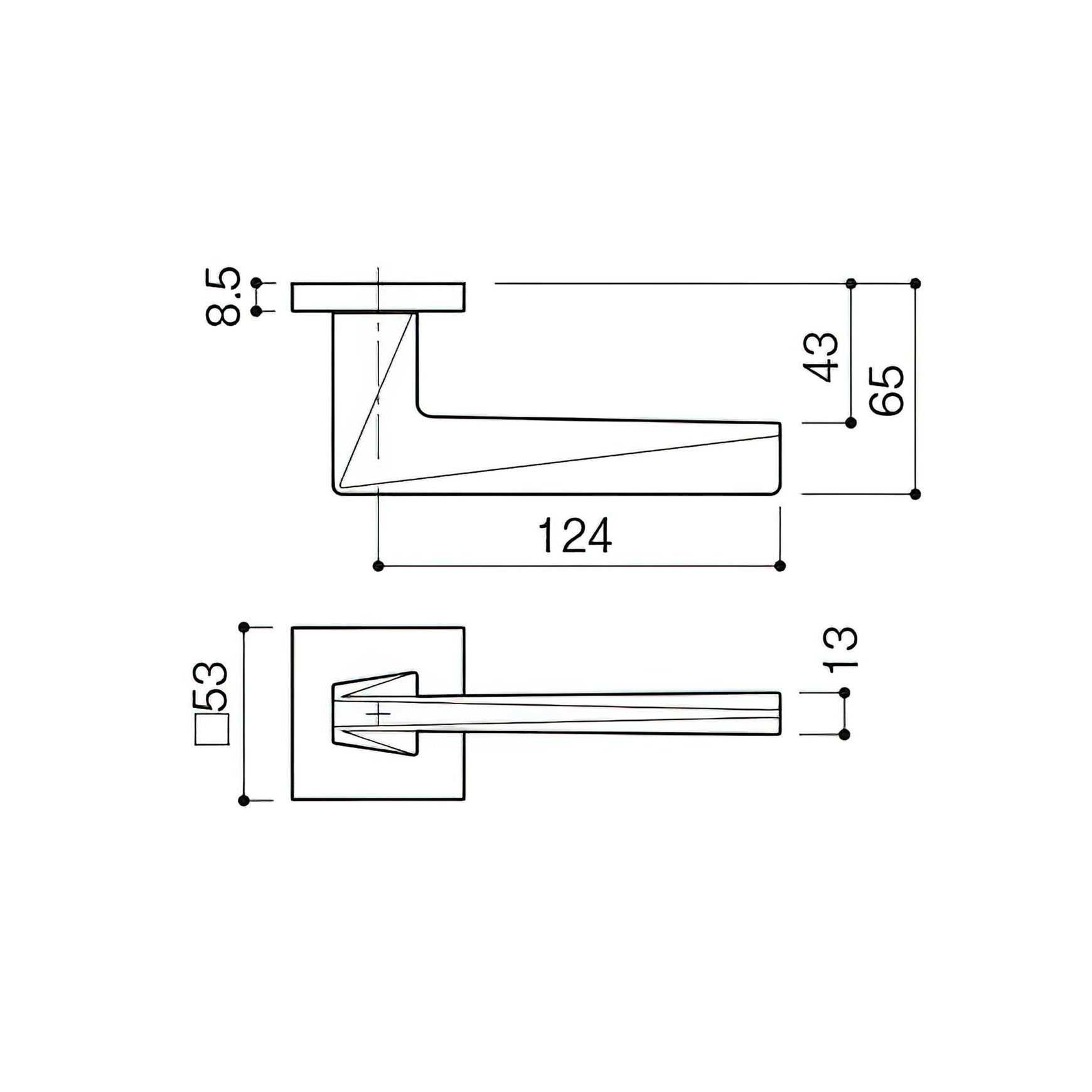 Kawajun T9T Solid Door Leverset