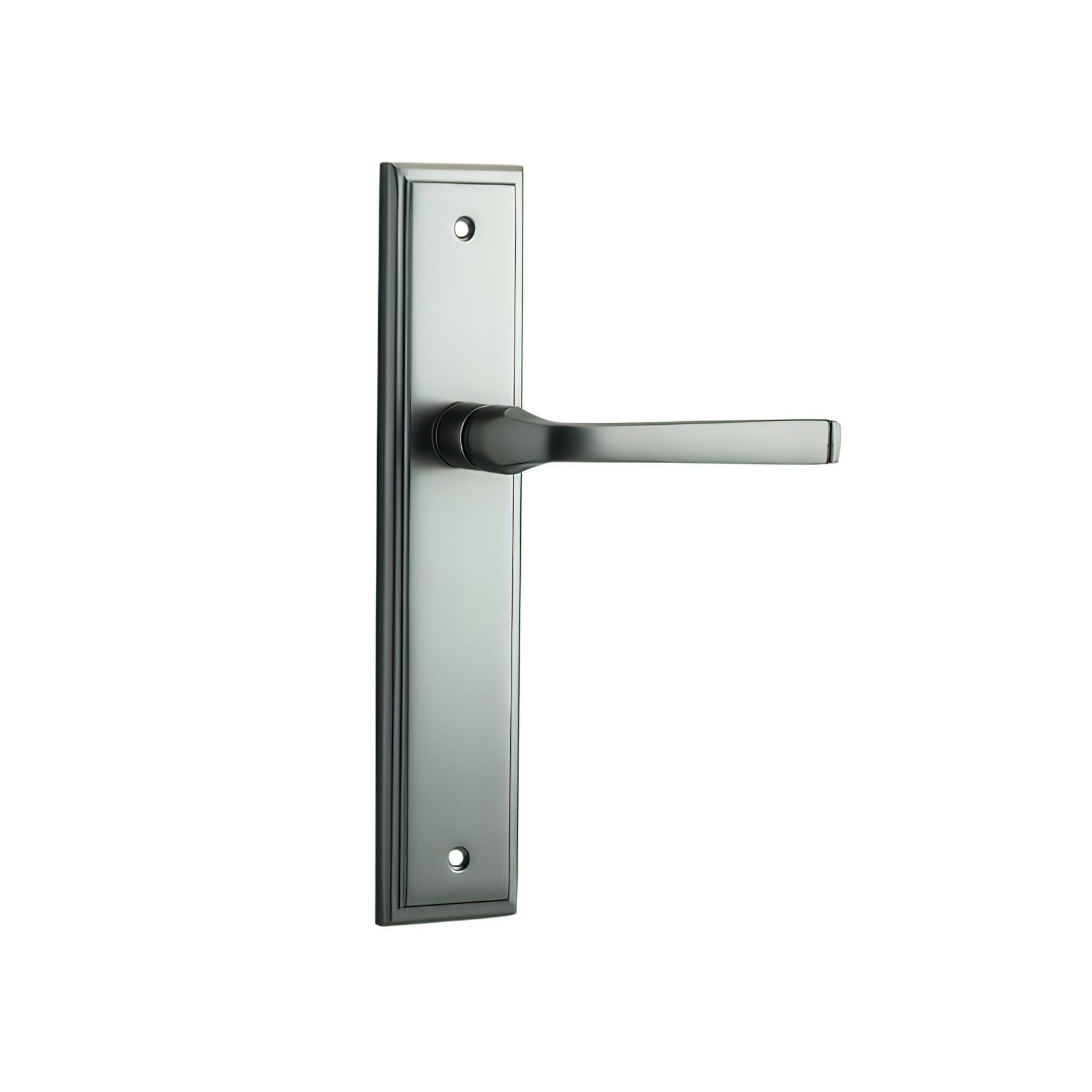 Iver Annecy Door Lever on Stepped Backplate Satin Nickel - Customise to your needs