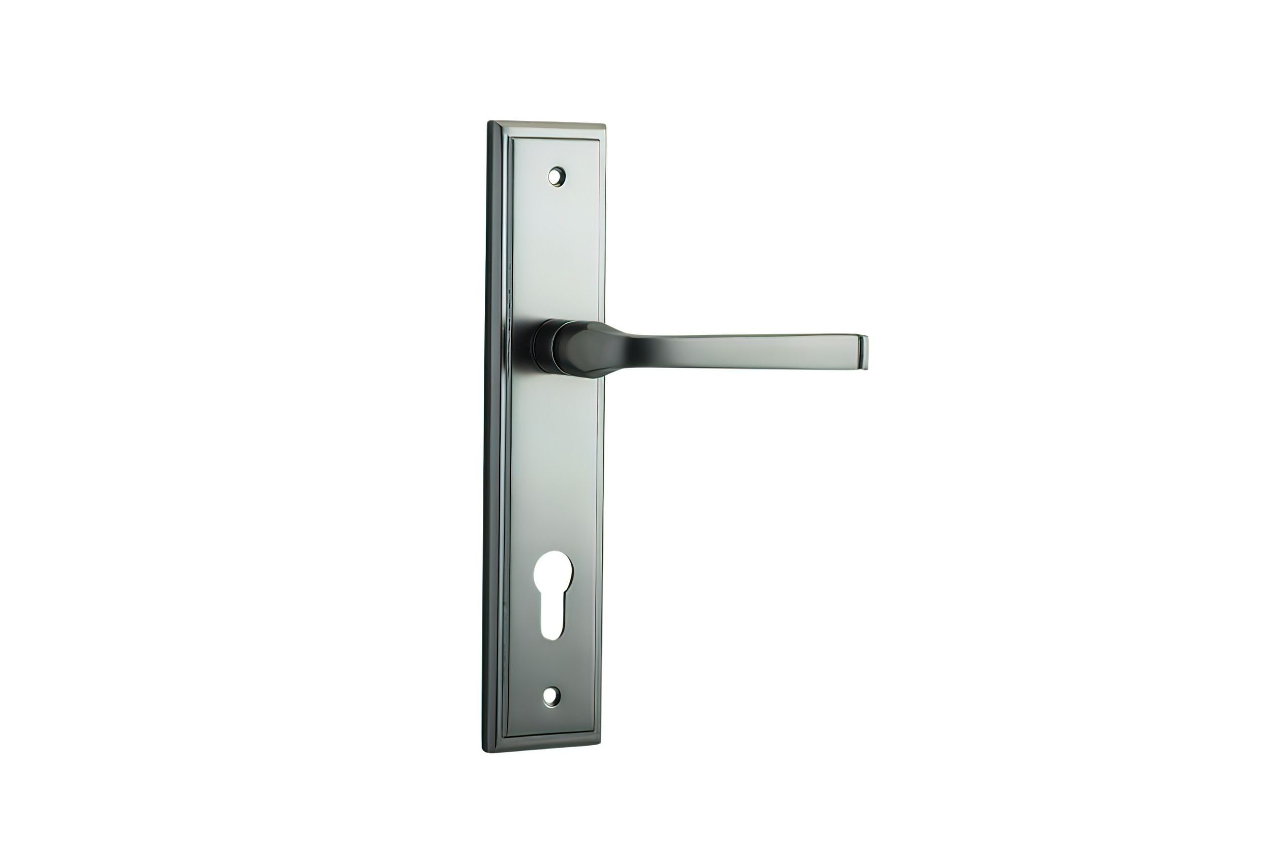 Iver Annecy Door Lever on Stepped Backplate Satin Nickel - Customise to your needs