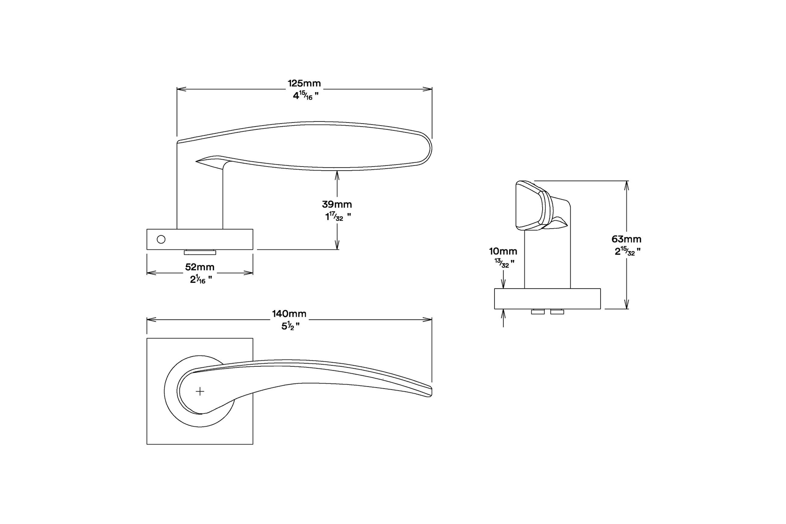Iver Oxford Door Lever Handle on Square Rose