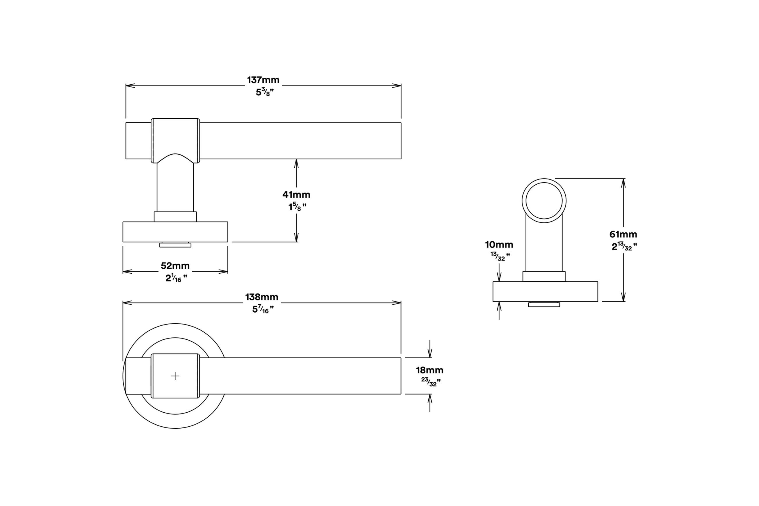 Iver Helsinki Door Lever Handle on Round Rose