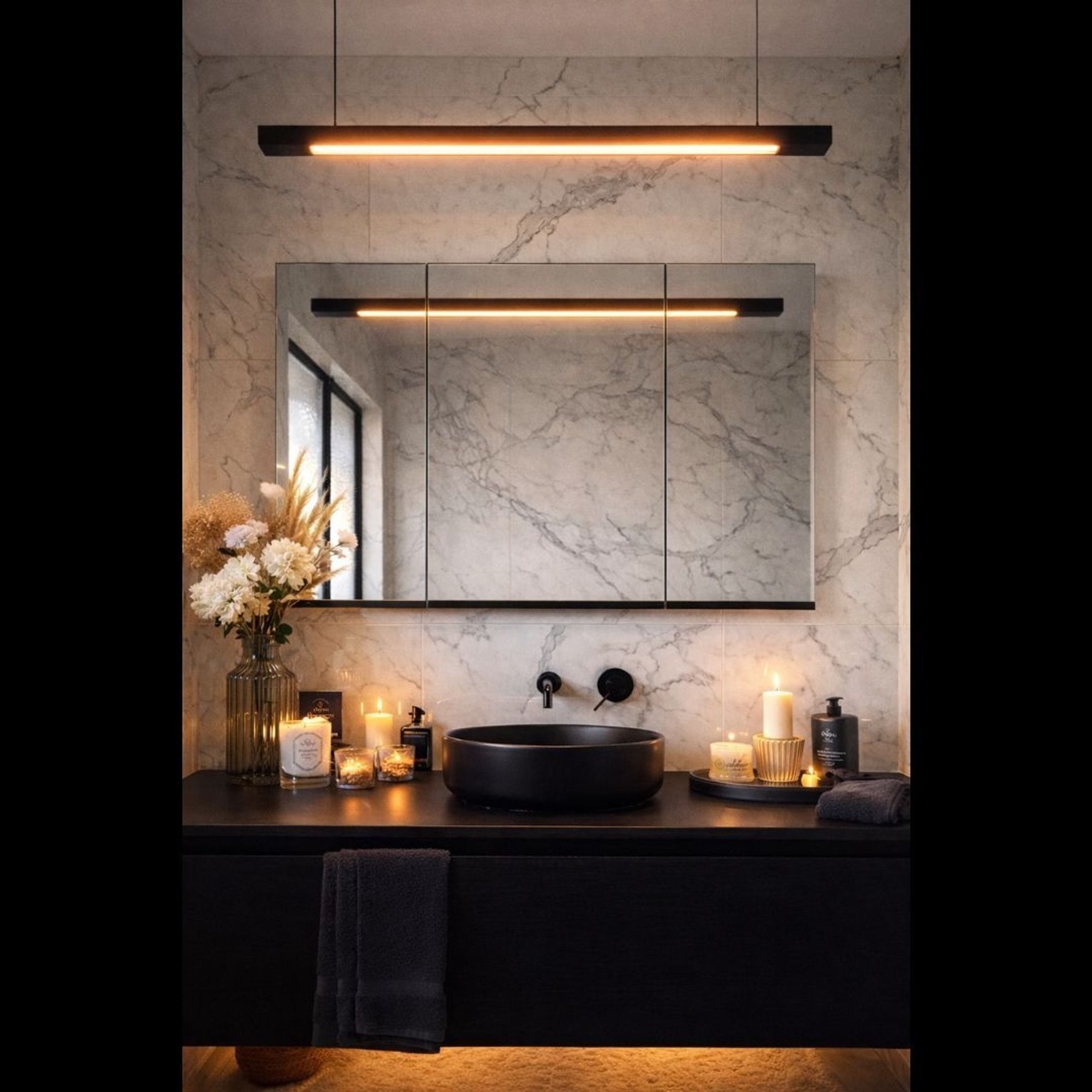 Capsühl Linear LED Pendant Black