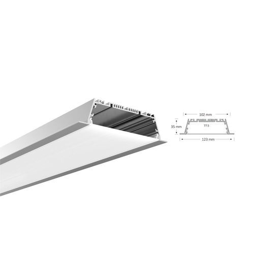 Ultra Wide Low Profile Recessed Extrusion