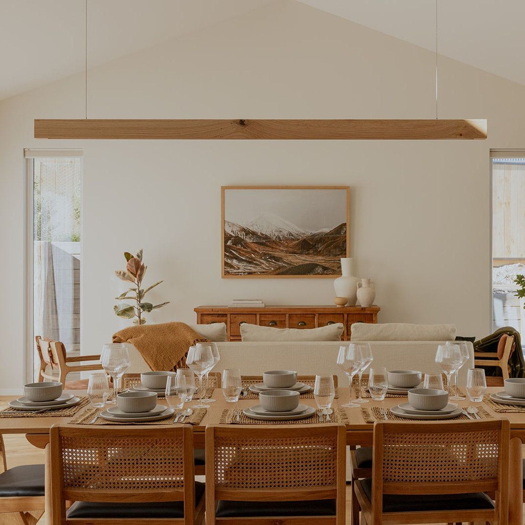 Capsühl Linear LED Pendant Oak