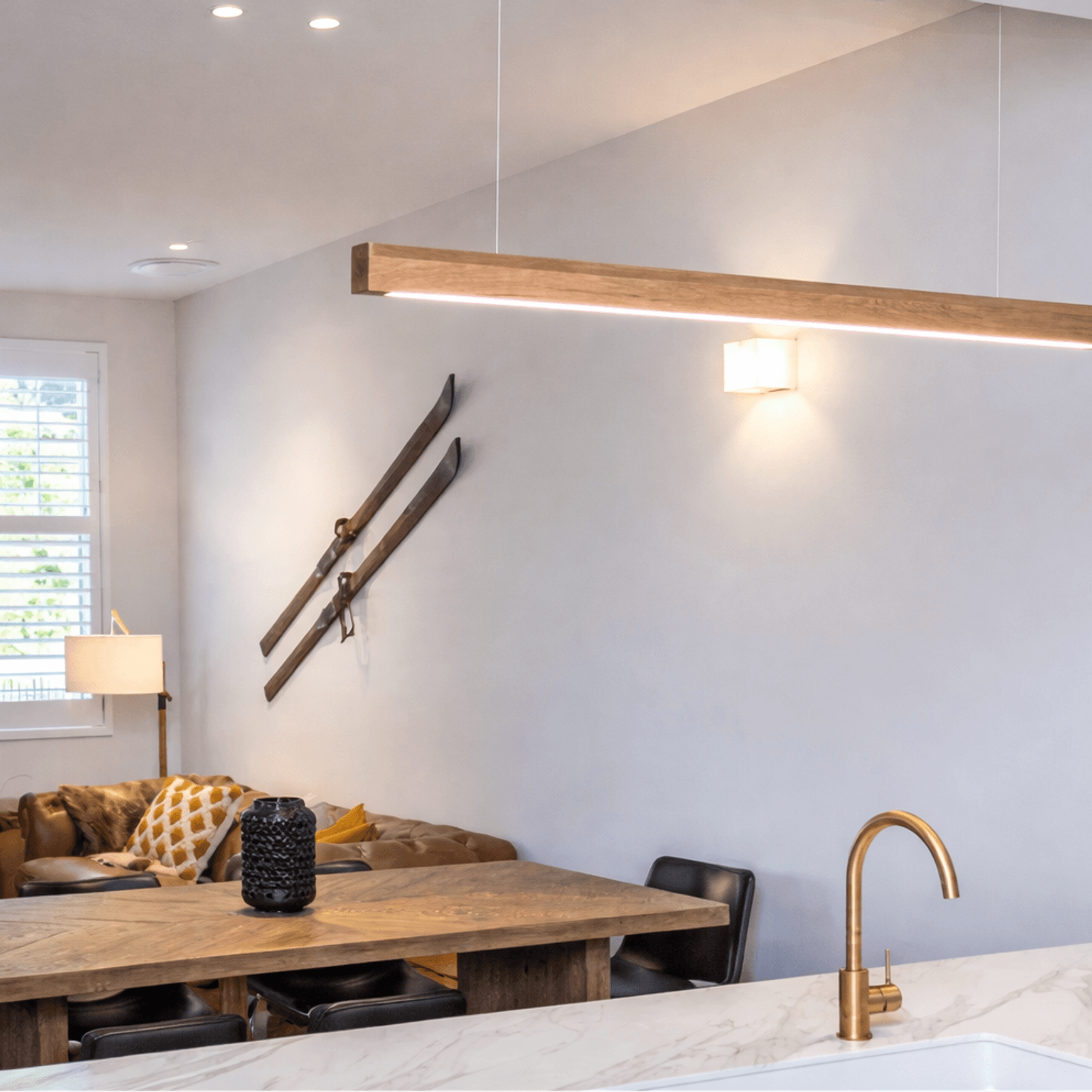 Capsühl Linear LED Pendant Oak