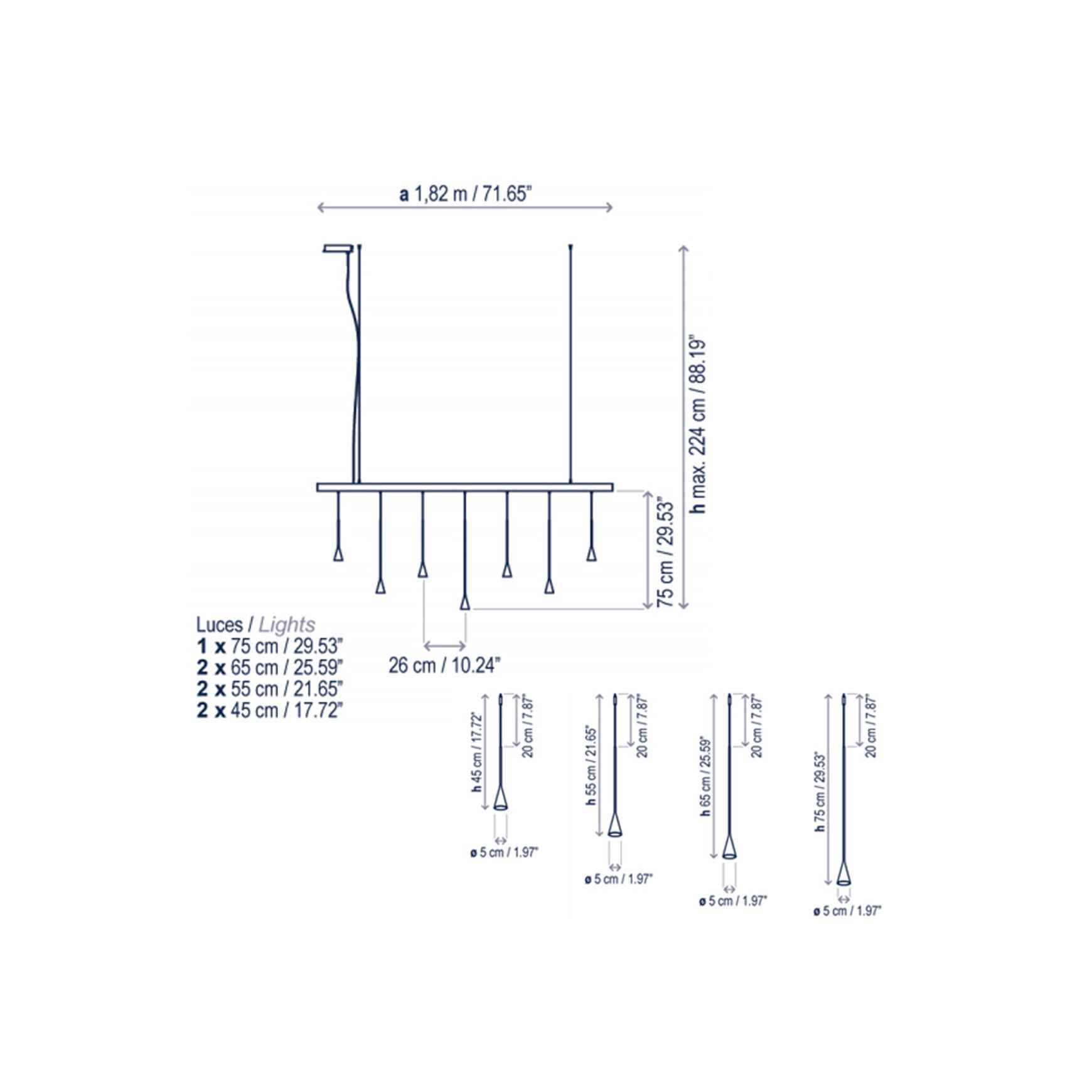 Skybell Linear S/7L/20 | Pendant