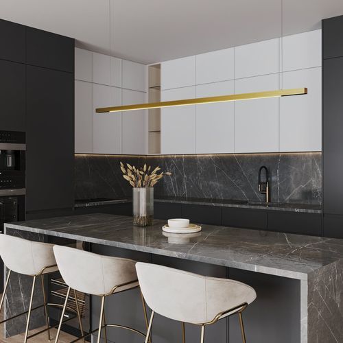 Capsühl Linear LED Pendant Brass