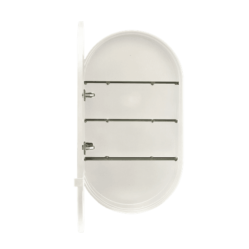 Kzoao 500mm Oval White Mirror Cabinet