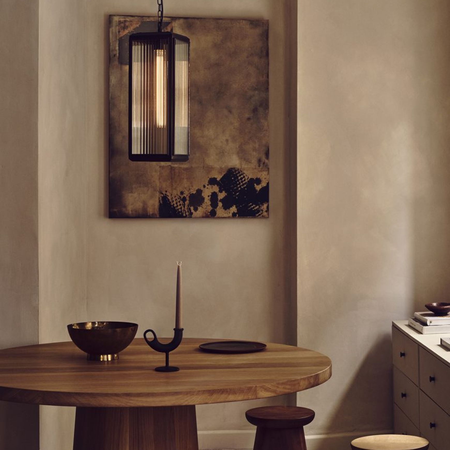 Lilac Reeded Pendant Light