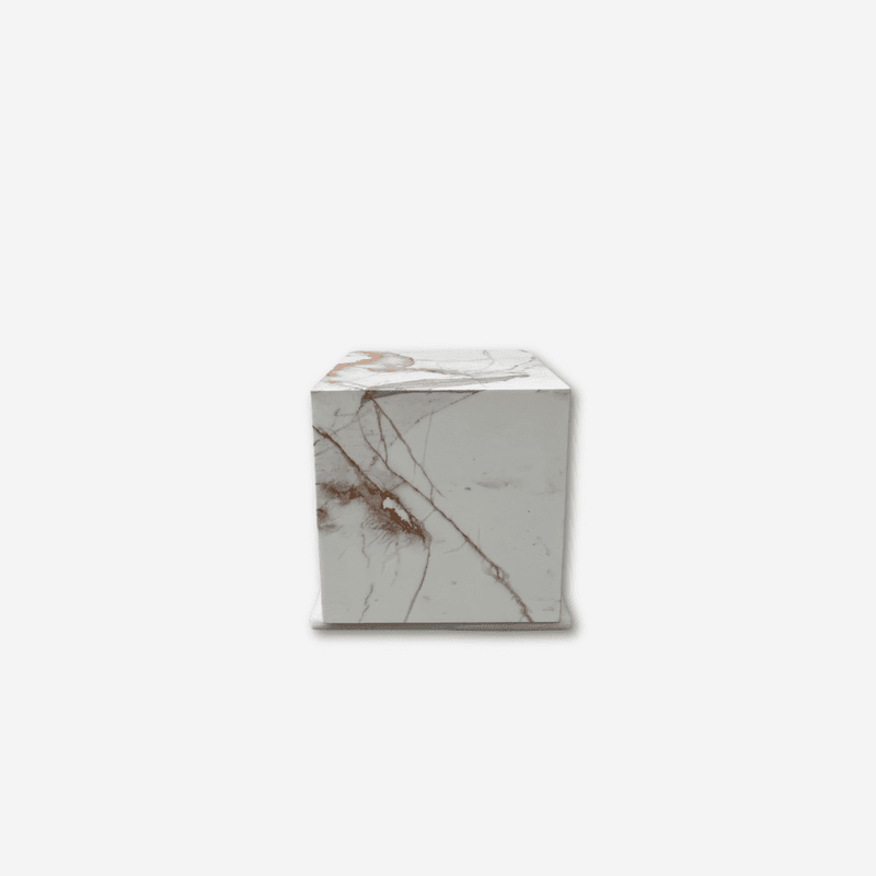 Cube Side Table - Gold Calacatta Marble | Natural Stone Co.