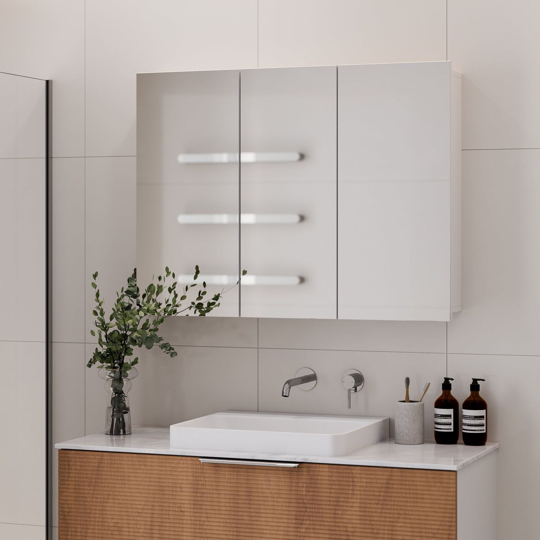 Luxe 900mm Mirror Cabinet | 3 Door
