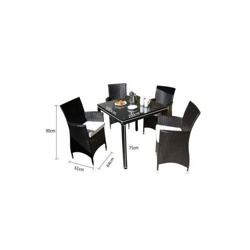 Roman 4 Seater Square Outdoor Dining Table & Chairs Set