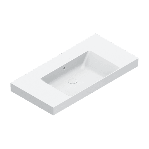 Zero 100 Centre Basin No Taphole Gloss White