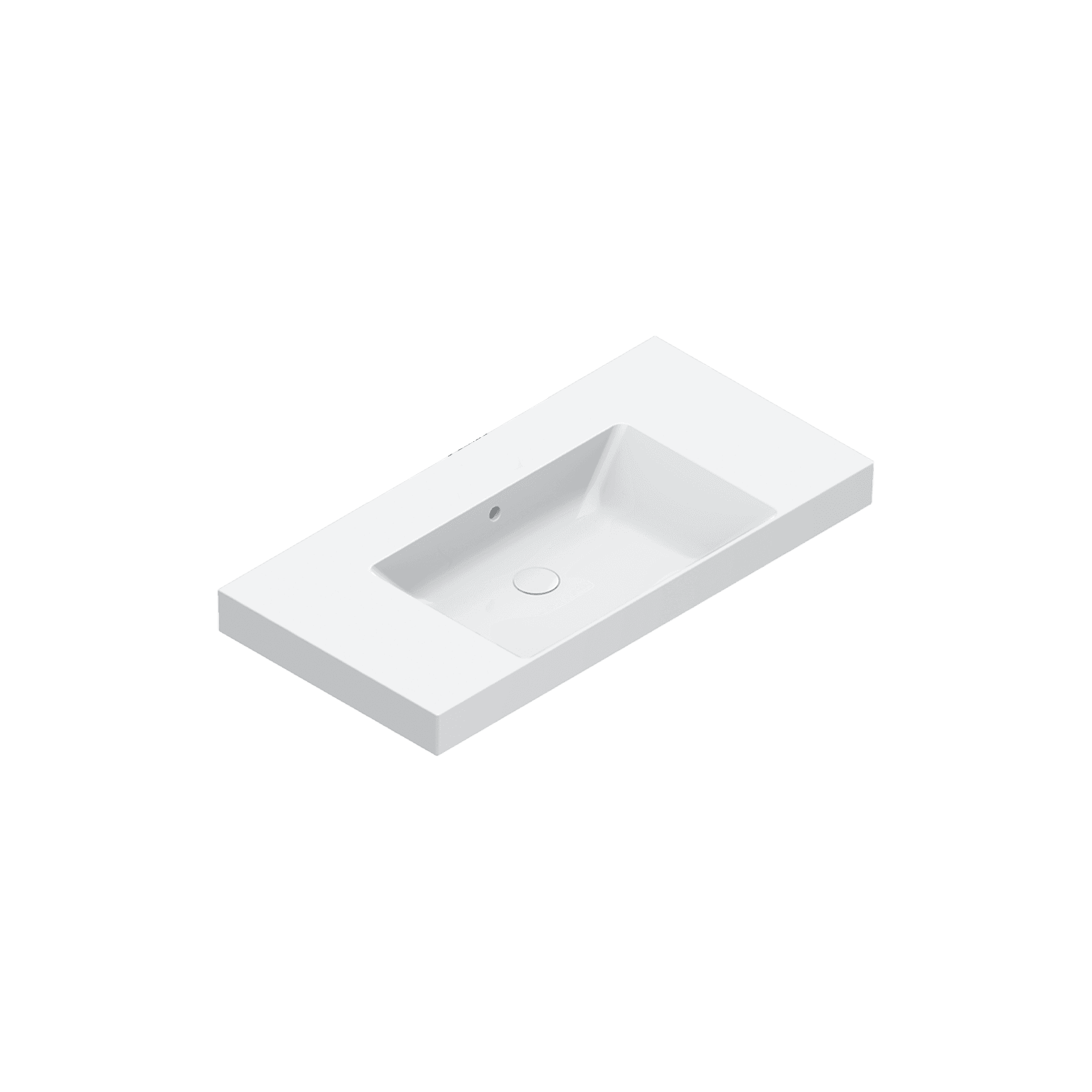 Zero 100 Centre Basin No Taphole Gloss White