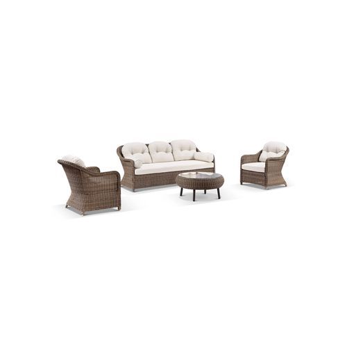 Plantation Outdoor Wheat Lounge Set with Coffee Table