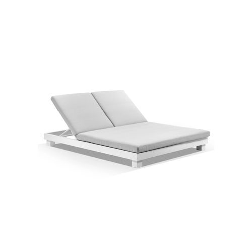 Santorini Aluminium Double Sun Lounge | White/Grey