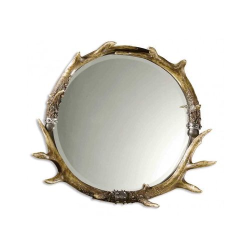 Round Stag Horn Mirror
