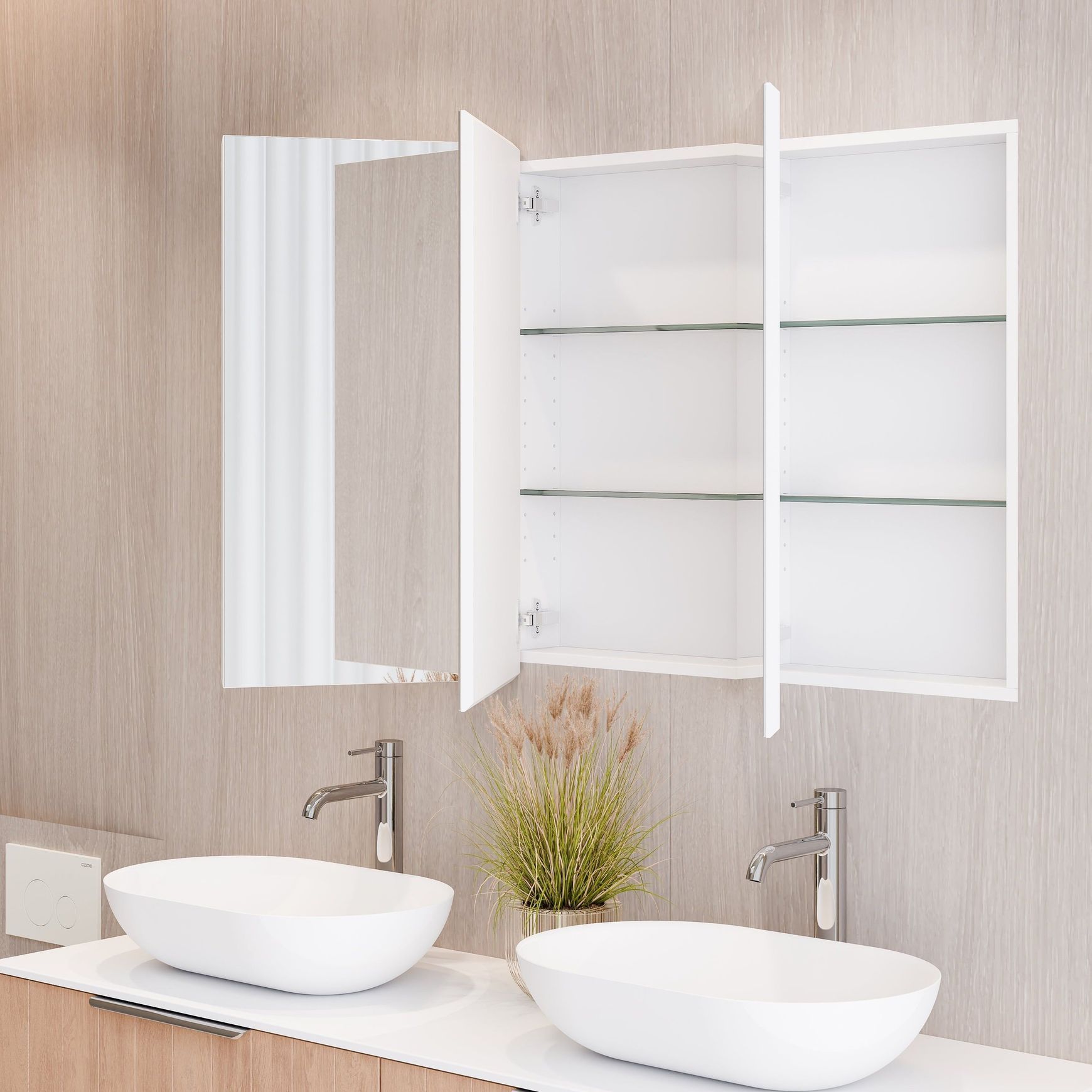 Luxe 1200mm Mirror Cabinet | 3 Door