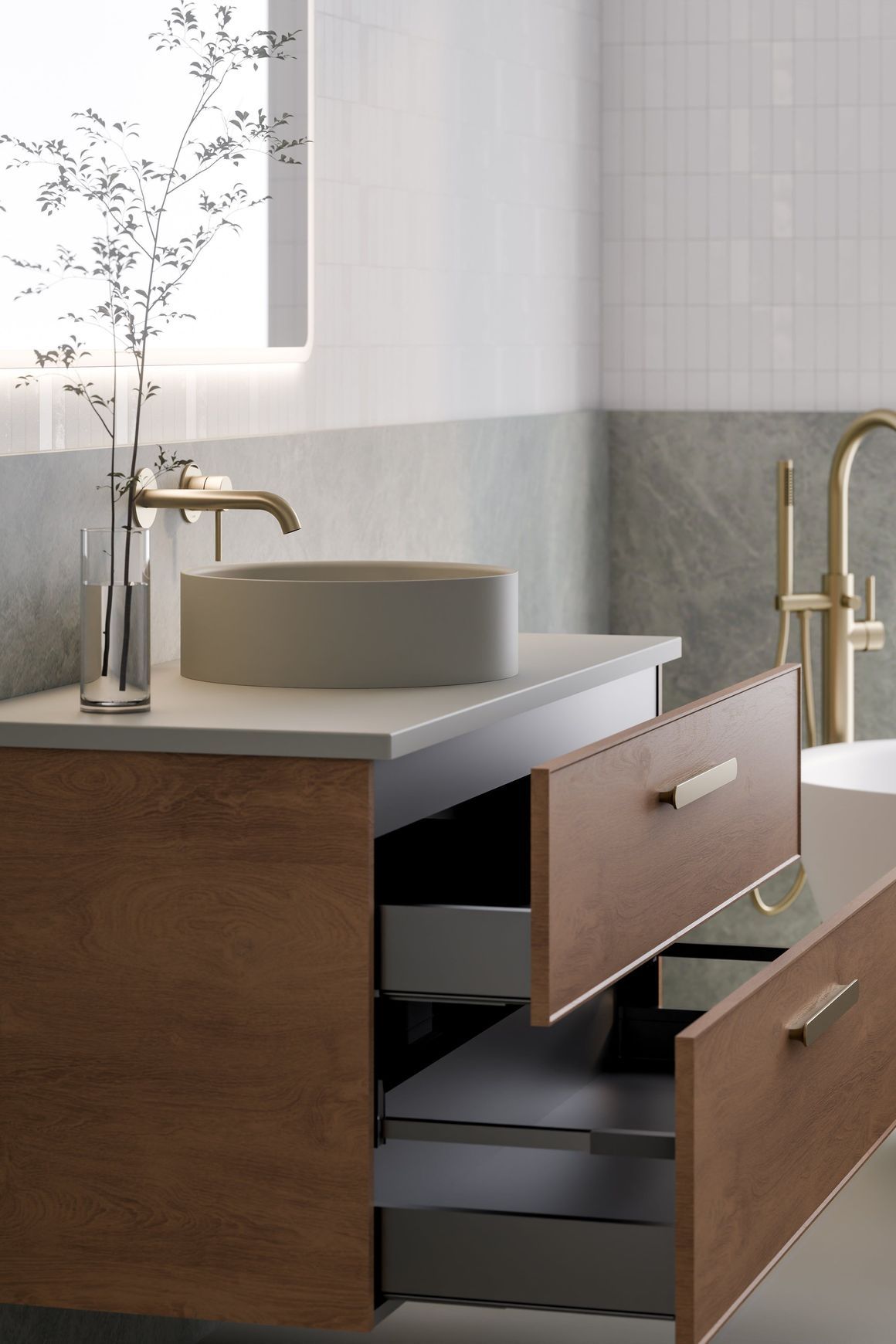 Lineare 1200 Axel Double Drawer Vanity