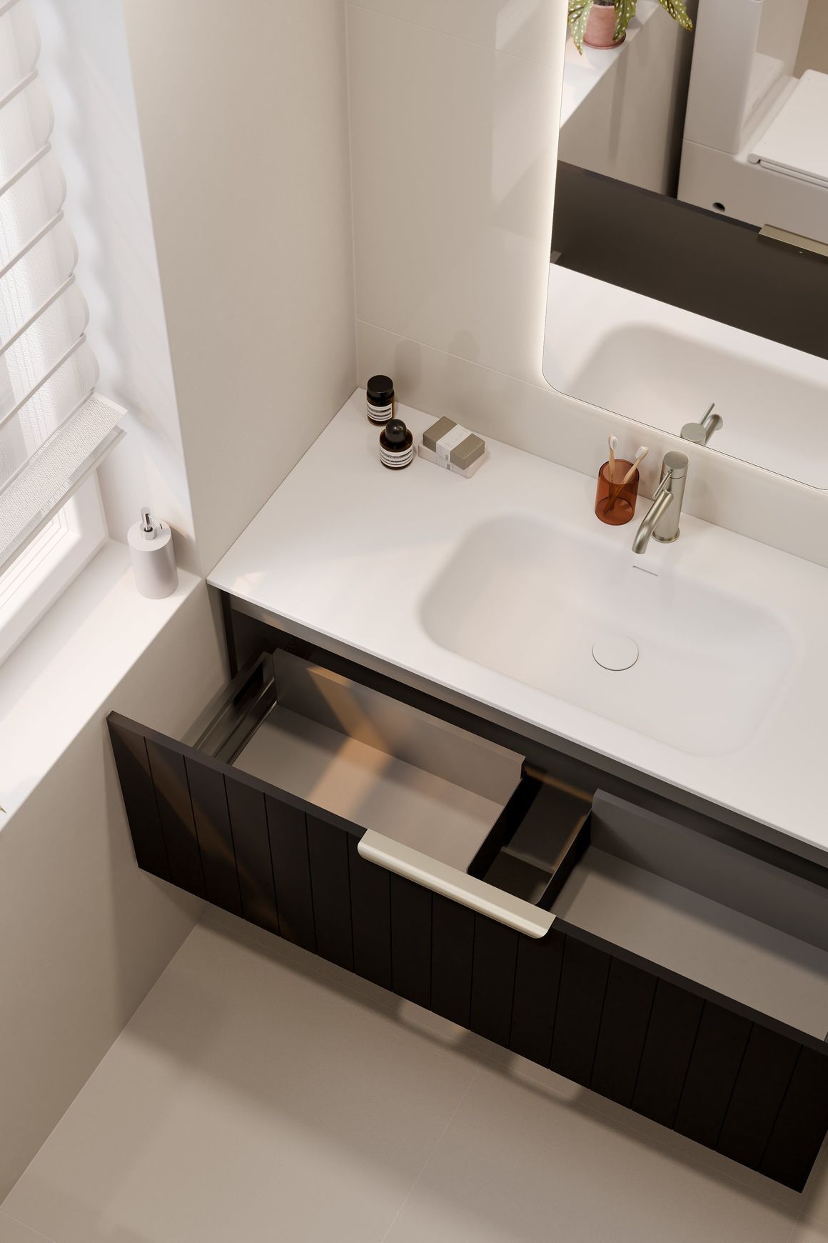 Lineare 1200 Coastal Single Drawer Vanity