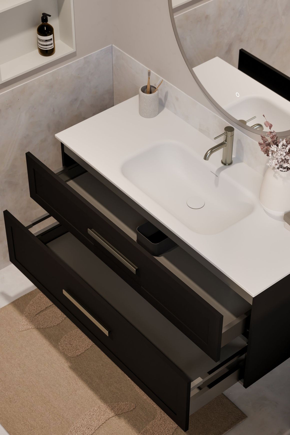 Lineare 1200 Loft Double Drawer Vanity