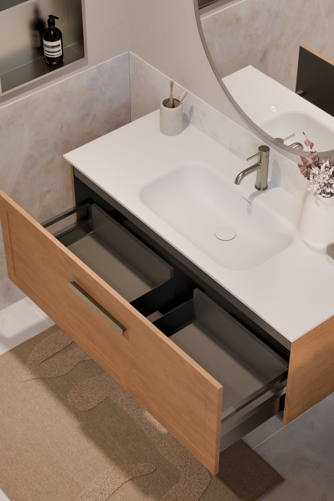 Lineare 1200 Loft Single Drawer Vanity
