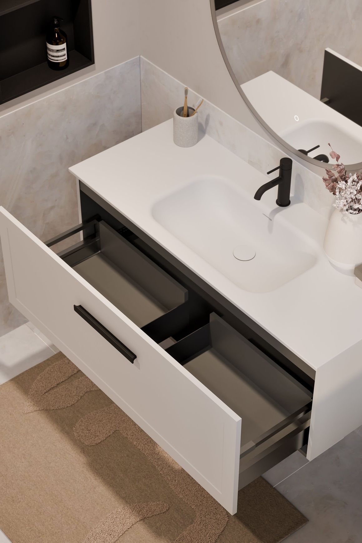 Lineare 1200 Loft Single Drawer Vanity