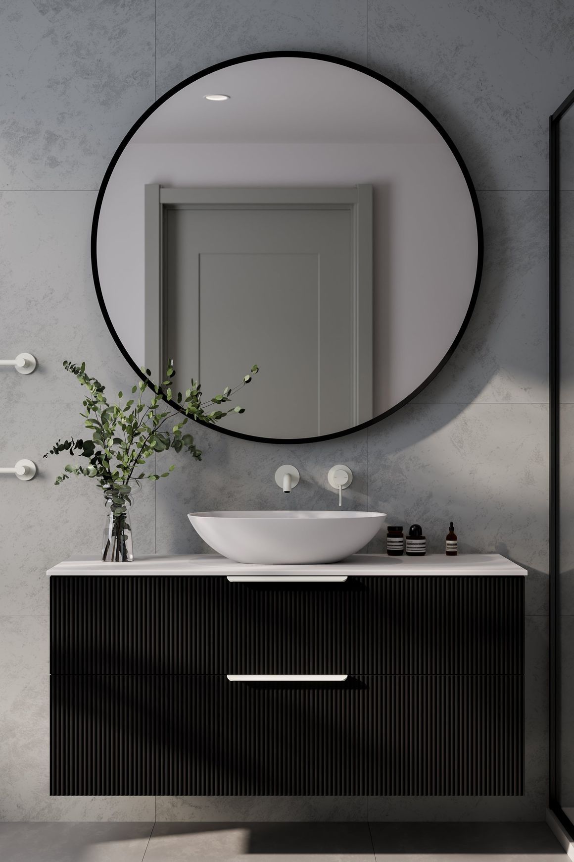 Lineare 1200 Pillar Double Drawer Vanity
