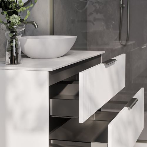 Lineare 1200 Pillar Double Drawer Vanity