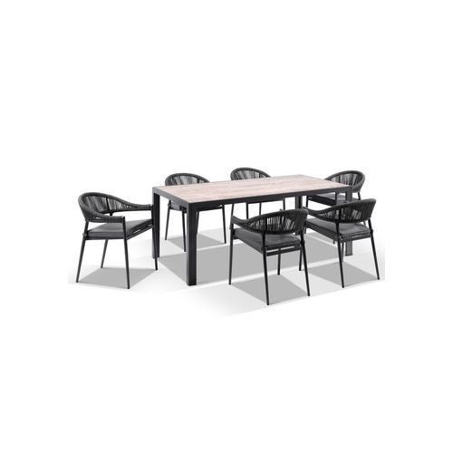 Alpine Outdoor Aluminium & Ceramic Table with Chairs