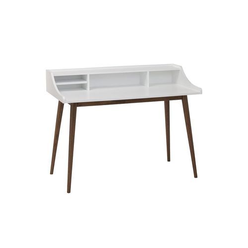 LAGOM Study Desk 120cm - White & Walnut