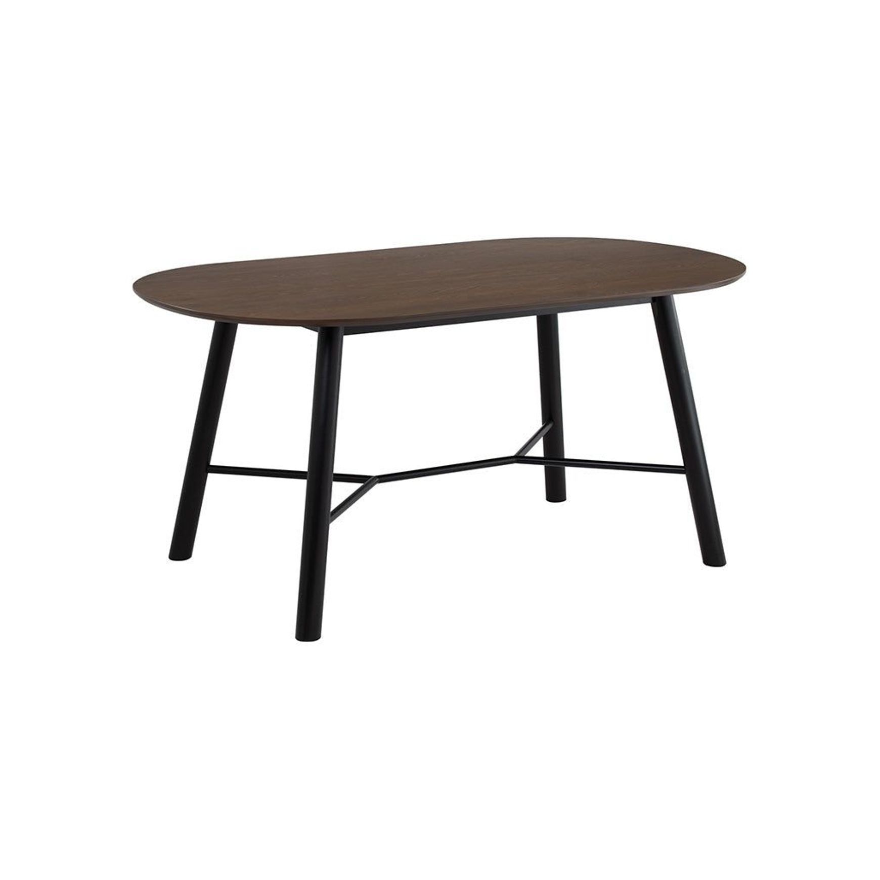 HAROLD Dining Table 160cm - Walnut & Black
