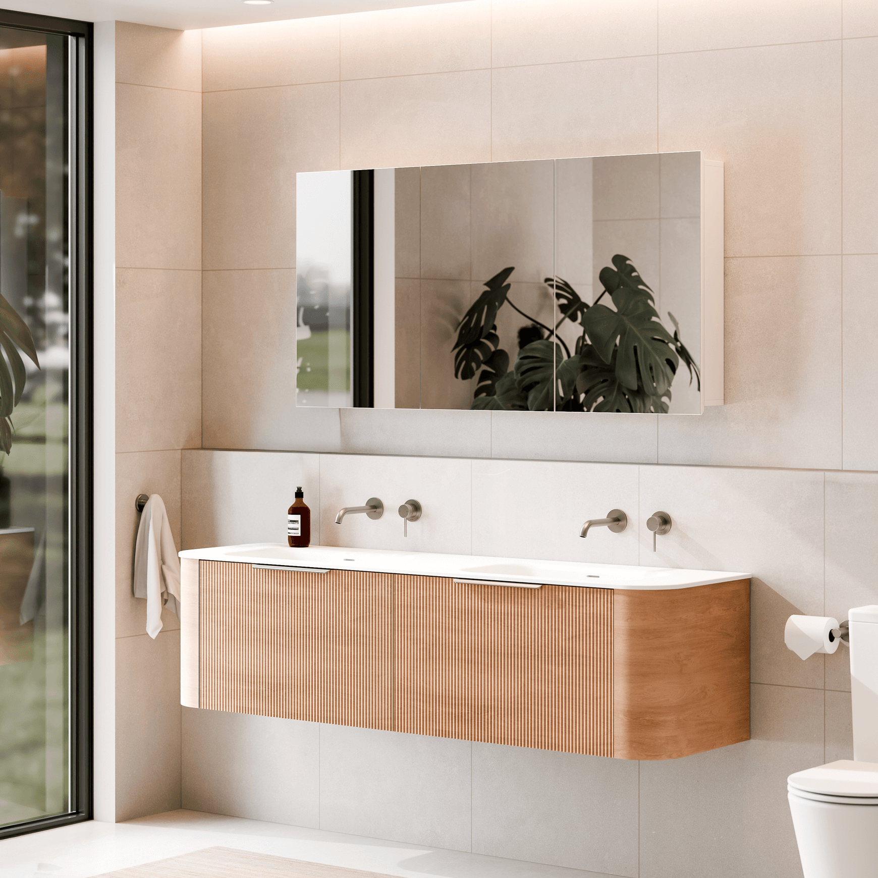 Luxe 1500mm Mirror Cabinet With Demister | 3 Door