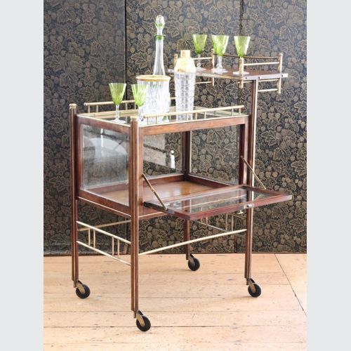 Deco Bar Cart By German Designer, Ernst Rockhausen