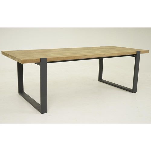 Tulum 2.4m Outdoor Teak & Grey Aluminium Dining Table