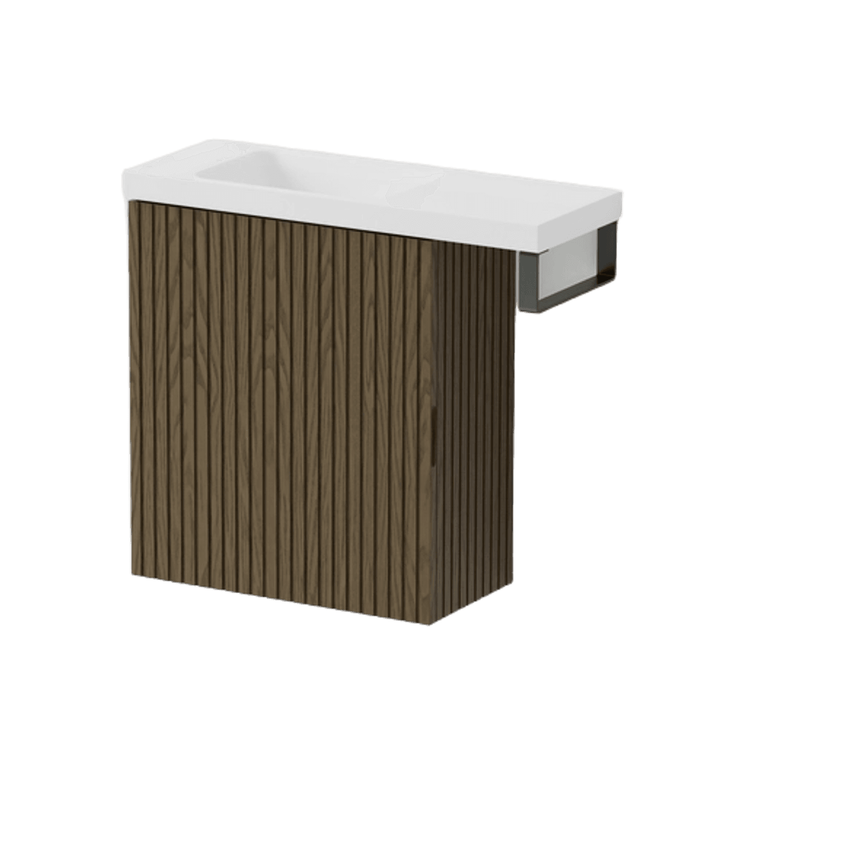 Aria 450 WC Vanity with Offset 600 Basin & Towel Rail