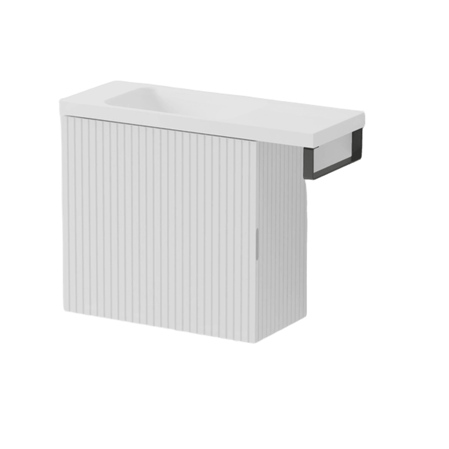 Aria 550 WC Vanity with Offset 700 Basin & Towel Rail