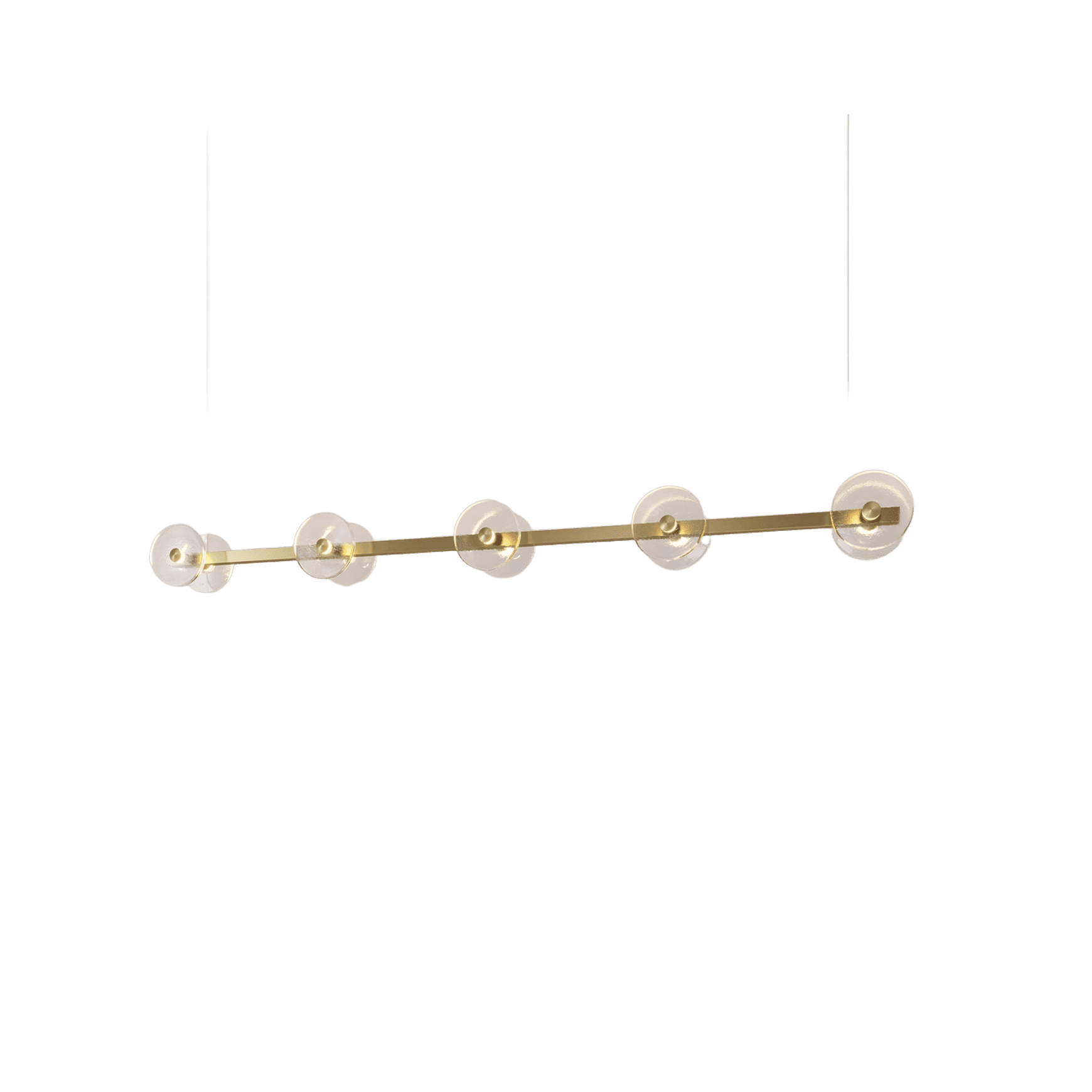 Coral Linear Bar Pendant - Clear Glass